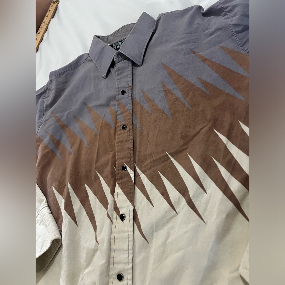 Vtg Brooks and Dunn Men's Gradient Button-Down Shirt large - Picture 3 of 9